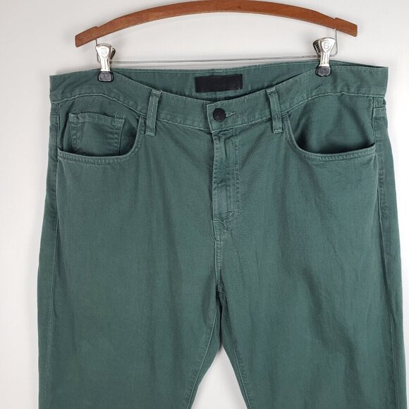 J Brand Kane Jeans Pine Green Garment Dyed Mens Size 38 x 34.5 - Picture 6 of 12